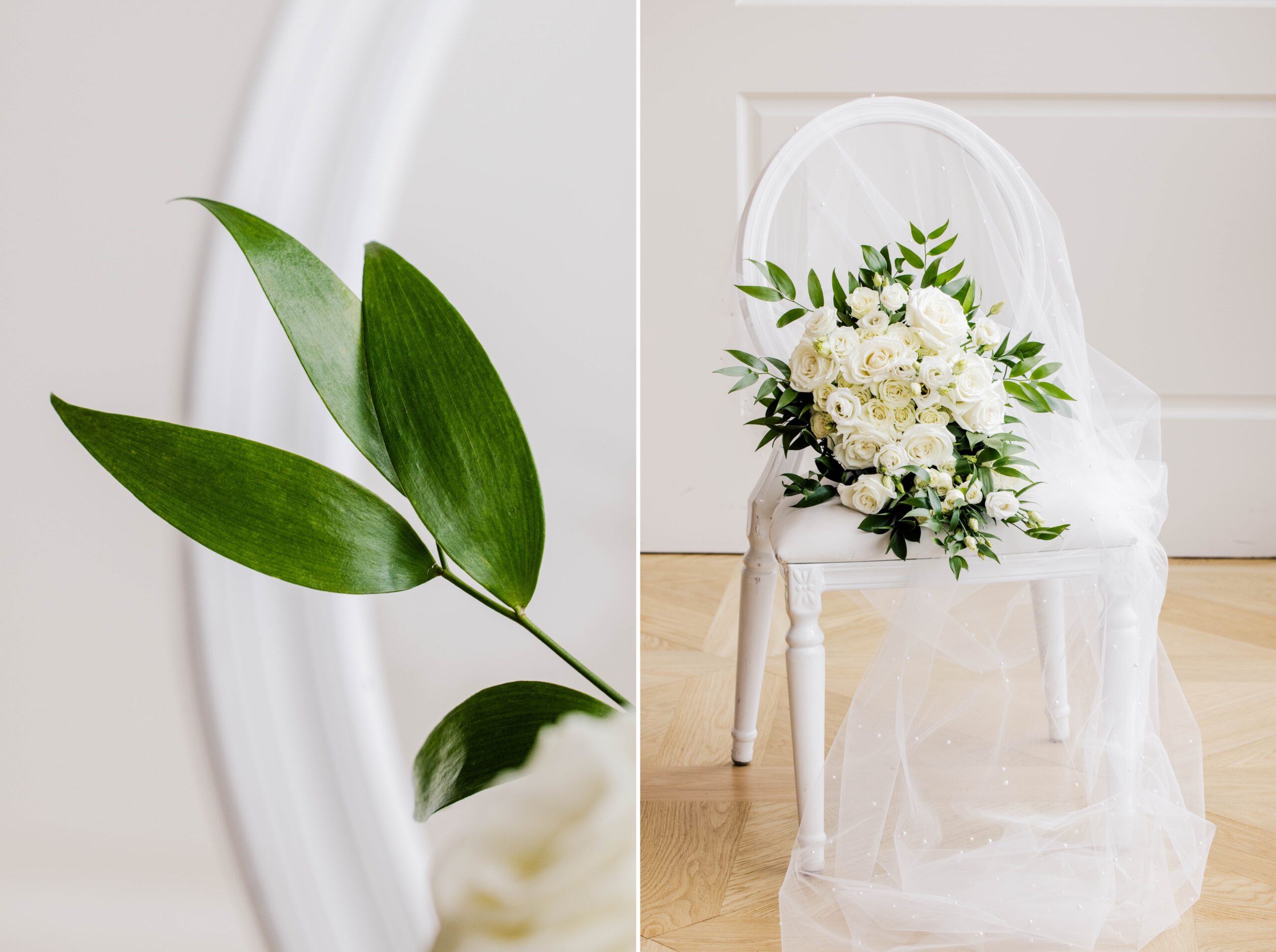 White floral bridal bouquet