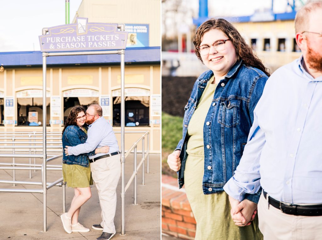 Collage of Andrew and Hannah during Mason, OH Photographer engagement session
