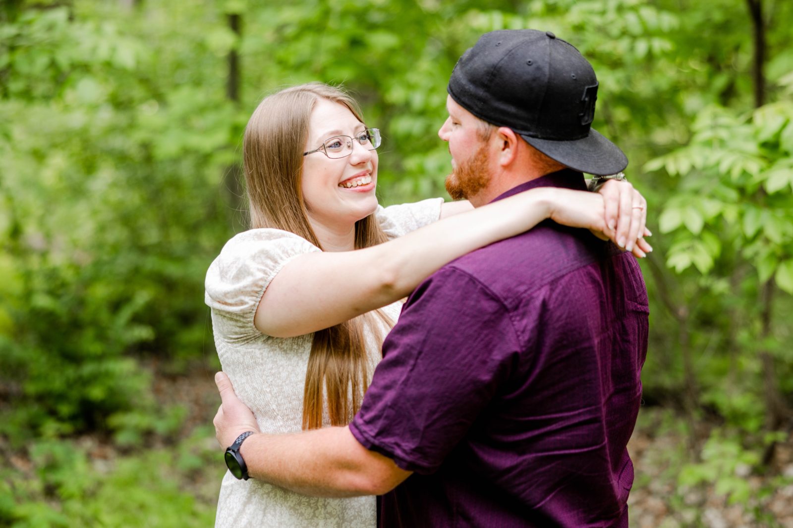 Jasmine + Brandon Mt. Airy Forest Spring Engagement Session Blog