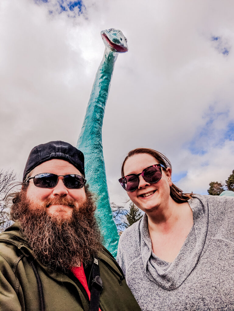 Husband and Wife selfie with the Loch Ness Monster in Scotland