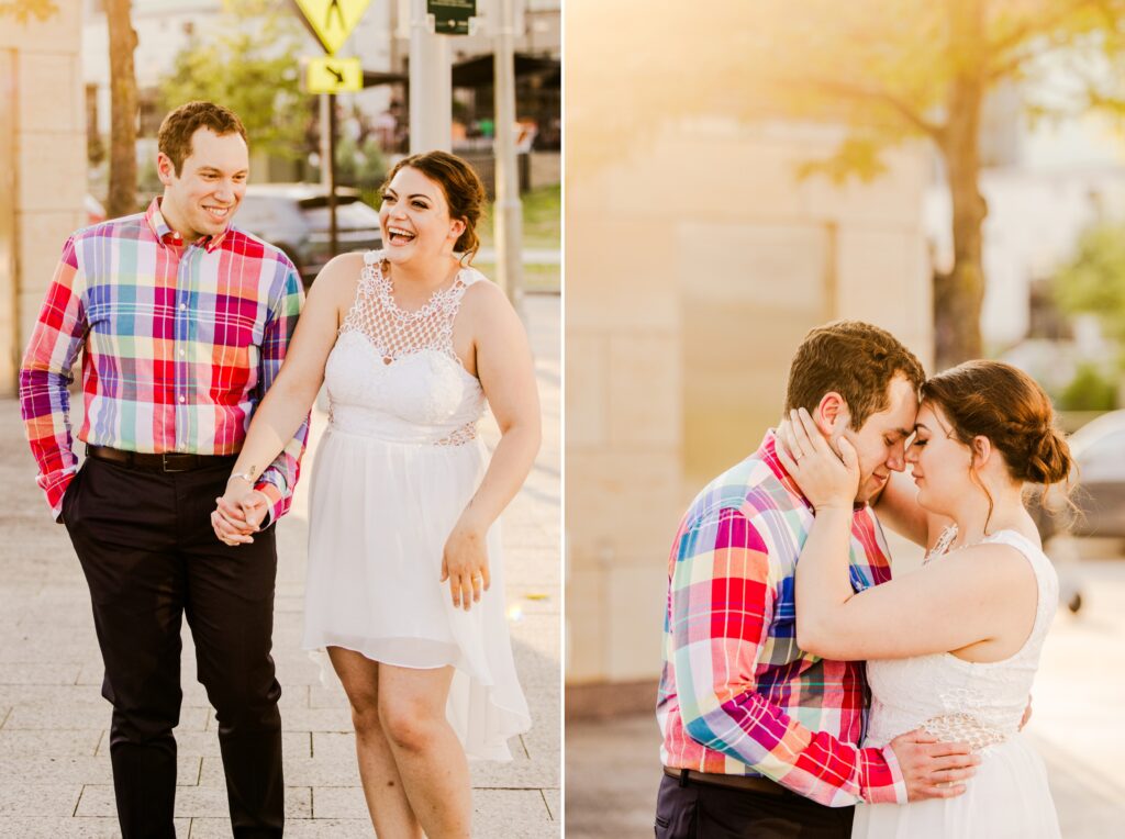 golden hour engagement photos at smale park cincinnati OH